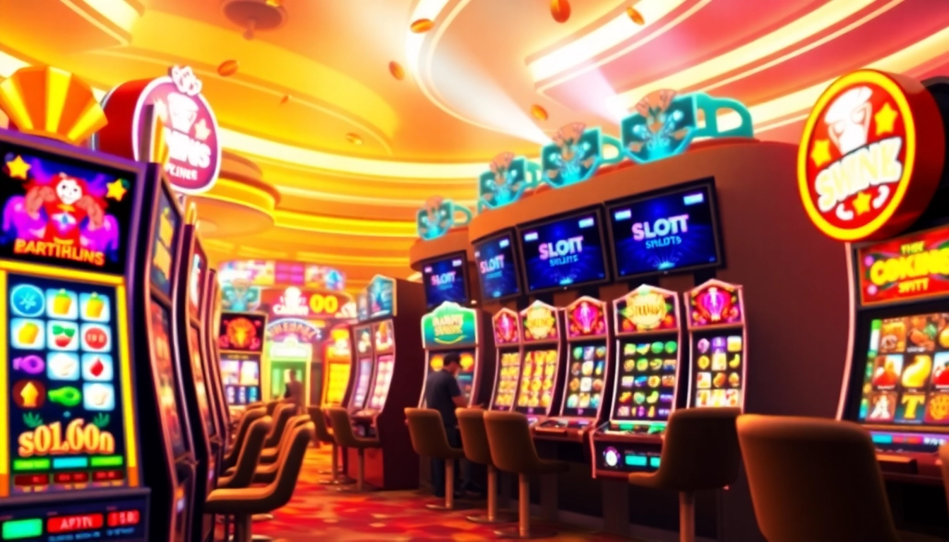 Vibrant online slot machines showcasing excitement and winning opportunities in a digital casino environment.