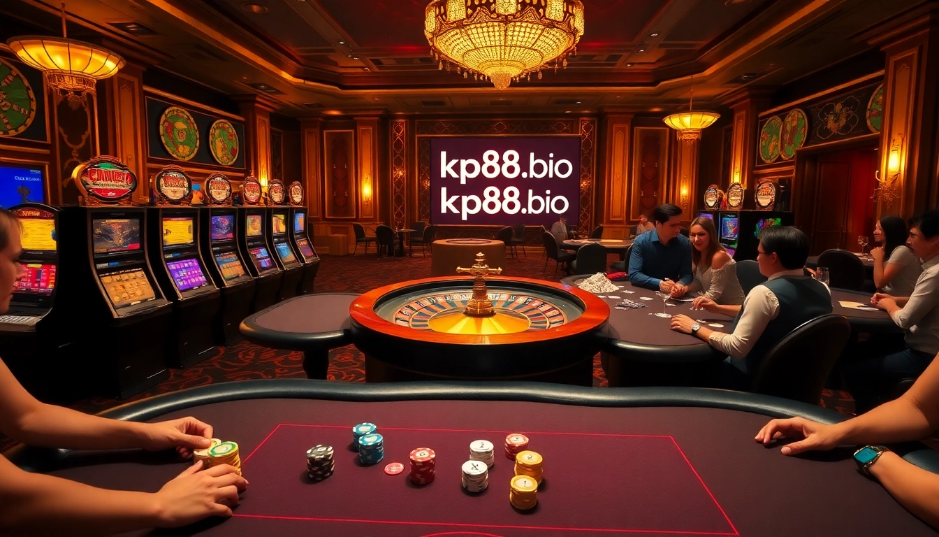 Join the exciting atmosphere of kp88.bio at a luxurious casino cocktail party.