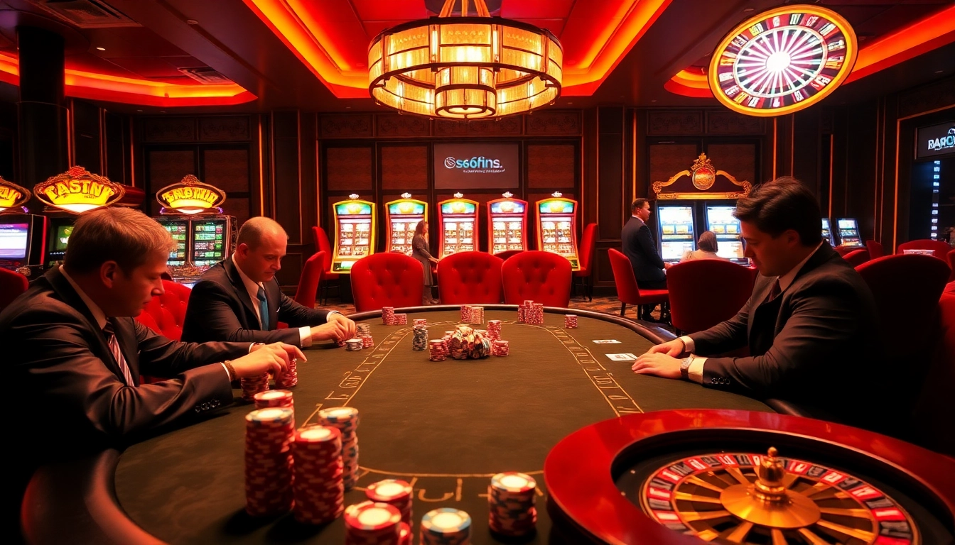 Experience thrilling poker action at https://s666hn.com/ with vibrant chips and luxurious casino decor.